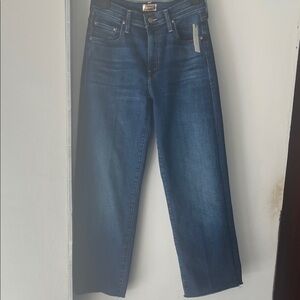 MOTHER The Mid Rise Rambler Zip Ankle Fray